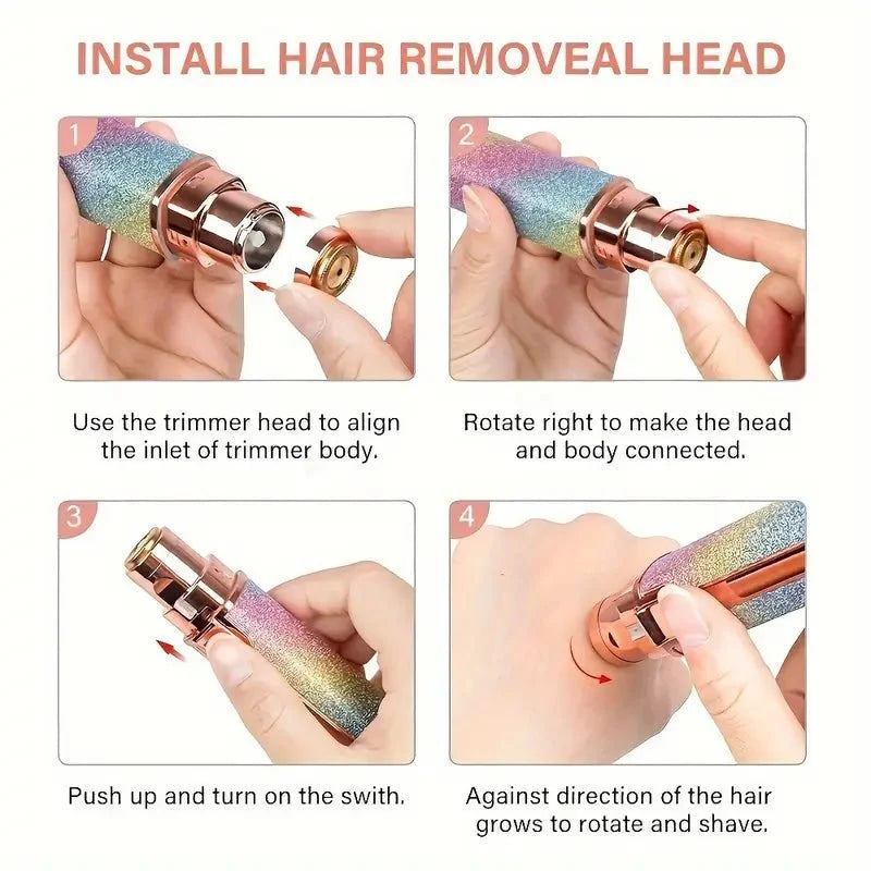 Painless Hair Remover/ 2 in 1 Eyebrows Trimmer & Facial Hair Remover