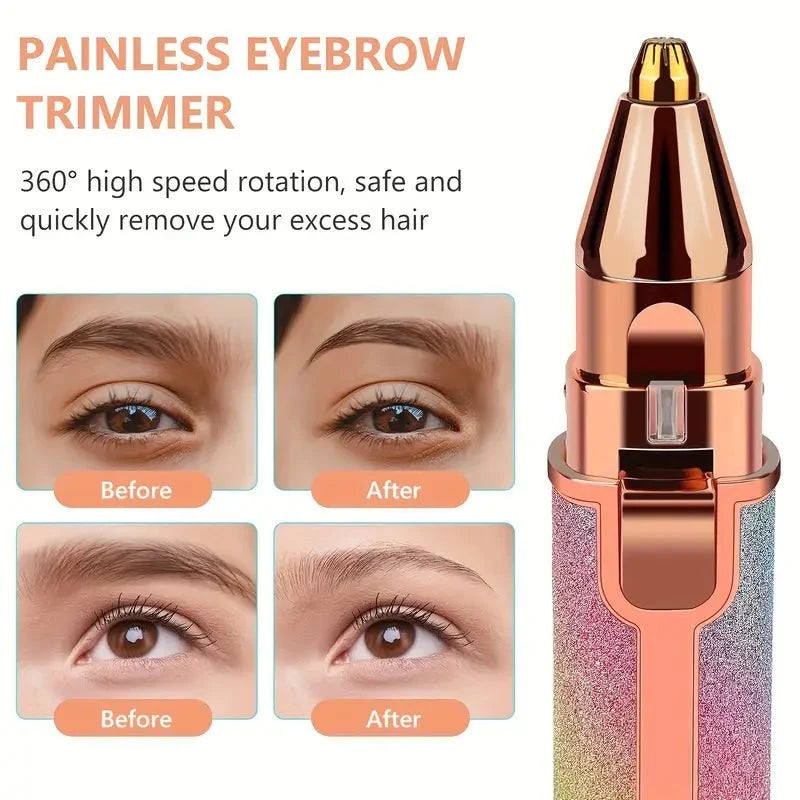 Painless Hair Remover/ 2 in 1 Eyebrows Trimmer & Facial Hair Remover