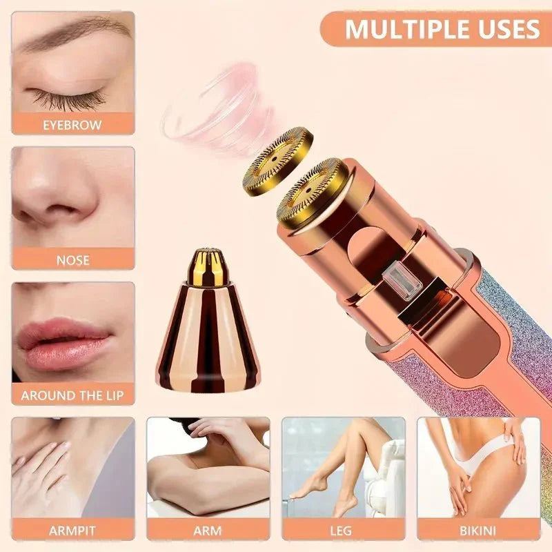 Painless Hair Remover/ 2 in 1 Eyebrows Trimmer & Facial Hair Remover