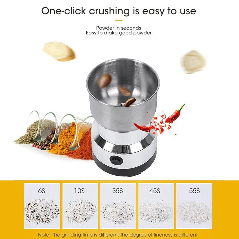🔥 Upgrade Your Kitchen with the Powerful Mini Grinder – Grind Coffee, Spices & More in Seconds/Stainless Steel Electric Grinder